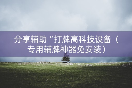 分享辅助“打牌高科技设备（专用辅牌神器免安装）