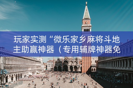 玩家实测“微乐家乡麻将斗地主助赢神器（专用辅牌神器免安装）
