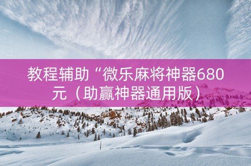教程辅助“微乐麻将神器680元（助赢神器通用版）
