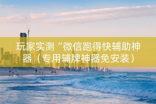 玩家实测“微信跑得快辅助神器（专用辅牌神器免安装）