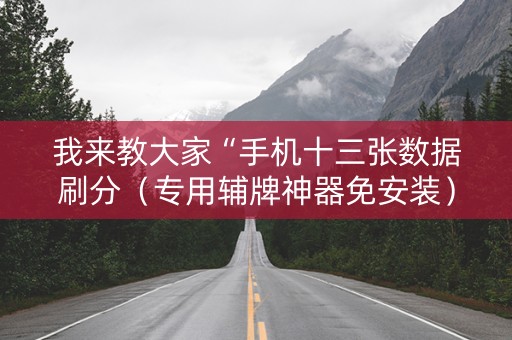 我来教大家“手机十三张数据刷分（专用辅牌神器免安装）
