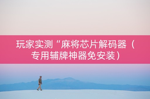 玩家实测“麻将芯片解码器（专用辅牌神器免安装）