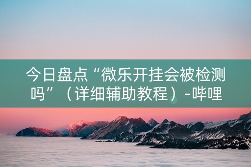 今日盘点“微乐开挂会被检测吗”（详细辅助教程）-哔哩哔哩