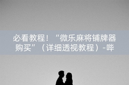 必看教程！“微乐麻将铺牌器购买”（详细透视教程）-哔哩哔哩