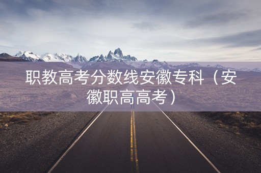 职教高考分数线安徽专科（安徽职高高考）