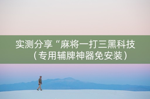 实测分享“麻将一打三黑科技（专用辅牌神器免安装）