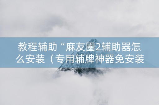教程辅助“麻友圈2辅助器怎么安装（专用辅牌神器免安装）