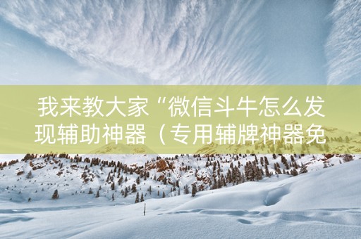 我来教大家“微信斗牛怎么发现辅助神器（专用辅牌神器免安装）