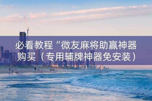 必看教程“微友麻将助赢神器购买（专用辅牌神器免安装）