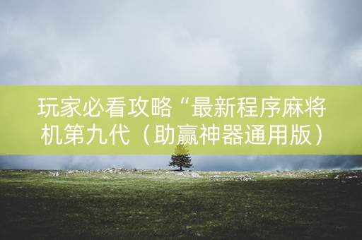 玩家必看攻略“最新程序麻将机第九代（助赢神器通用版）