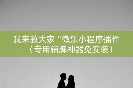 我来教大家“微乐小程序插件（专用辅牌神器免安装）