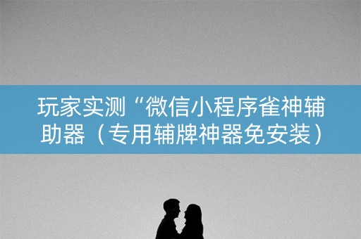 玩家实测“微信小程序雀神辅助器（专用辅牌神器免安装）
