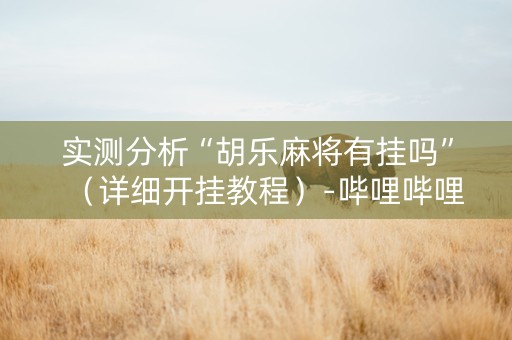 实测分析“胡乐麻将有挂吗”（详细开挂教程）-哔哩哔哩