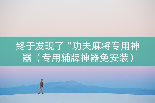 终于发现了“功夫麻将专用神器（专用辅牌神器免安装）