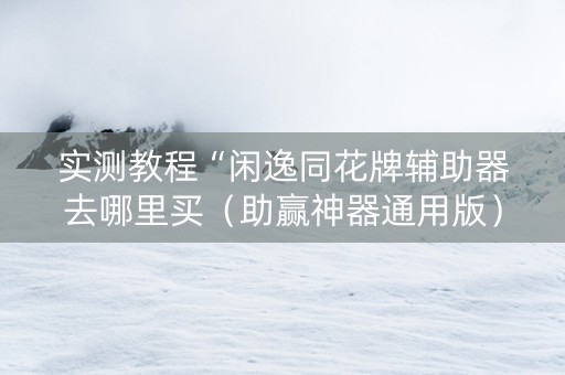 实测教程“闲逸同花牌辅助器去哪里买（助赢神器通用版）