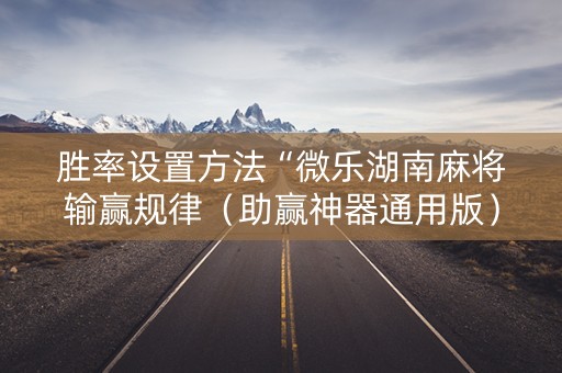 胜率设置方法“微乐湖南麻将输赢规律（助赢神器通用版）