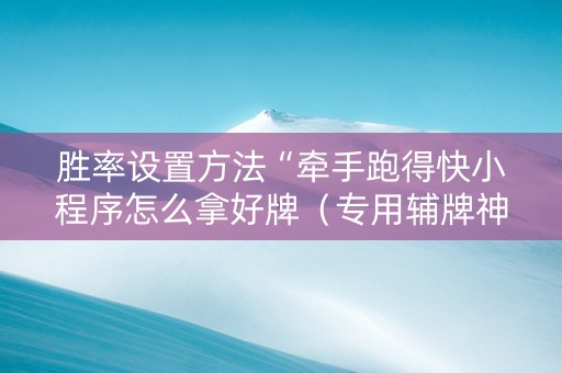 胜率设置方法“牵手跑得快小程序怎么拿好牌（专用辅牌神器免安装）