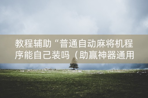 教程辅助“普通自动麻将机程序能自己装吗（助赢神器通用版）