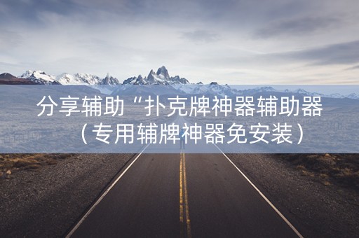 分享辅助“扑克牌神器辅助器（专用辅牌神器免安装）