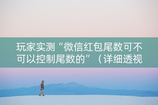 玩家实测“微信红包尾数可不可以控制尾数的”（详细透视教程）-哔哩哔哩