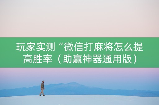 玩家实测“微信打麻将怎么提高胜率（助赢神器通用版）