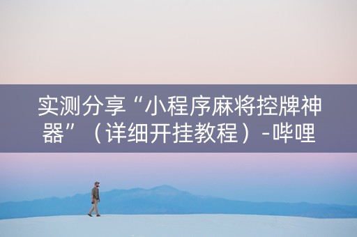 实测分享“小程序麻将控牌神器”（详细开挂教程）-哔哩哔哩