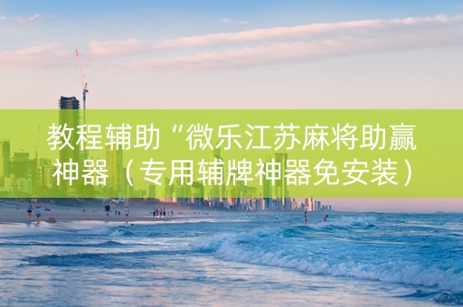 教程辅助“微乐江苏麻将助赢神器（专用辅牌神器免安装）