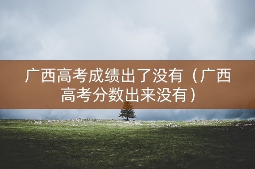 广西高考成绩出了没有（广西高考分数出来没有）