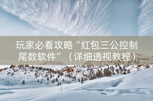 玩家必看攻略“红包三公控制尾数软件”（详细透视教程）-哔哩哔哩