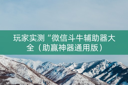 玩家实测“微信斗牛辅助器大全（助赢神器通用版）