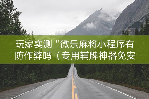 玩家实测“微乐麻将小程序有防作弊吗（专用辅牌神器免安装）
