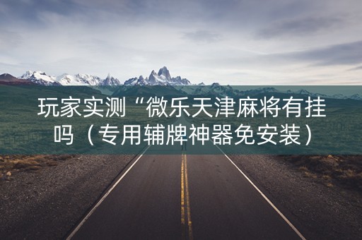 玩家实测“微乐天津麻将有挂吗（专用辅牌神器免安装）