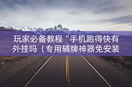 玩家必备教程“手机跑得快有外挂吗（专用辅牌神器免安装）