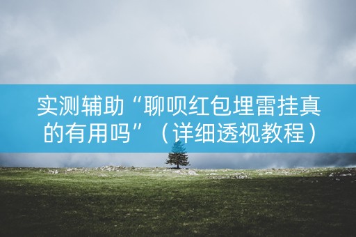 实测辅助“聊呗红包埋雷挂真的有用吗”（详细透视教程）-哔哩哔哩