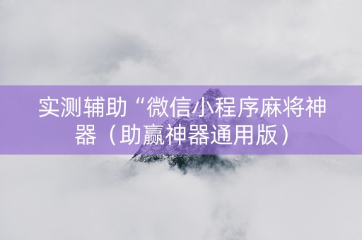 实测辅助“微信小程序麻将神器（助赢神器通用版）