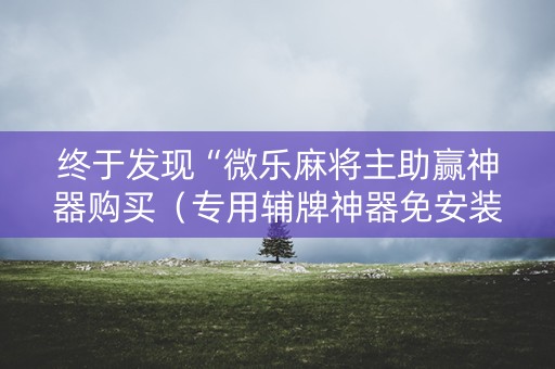 终于发现“微乐麻将主助赢神器购买（专用辅牌神器免安装）