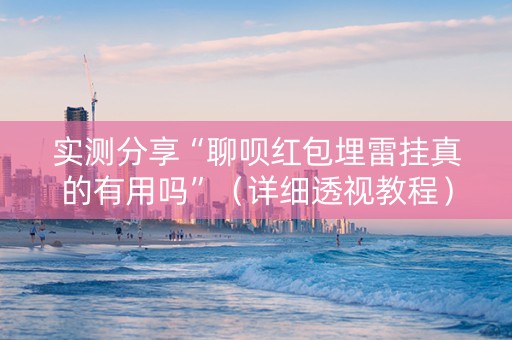 实测分享“聊呗红包埋雷挂真的有用吗”（详细透视教程）-哔哩哔哩