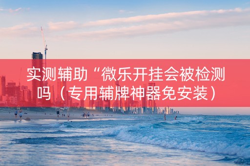 实测辅助“微乐开挂会被检测吗（专用辅牌神器免安装）
