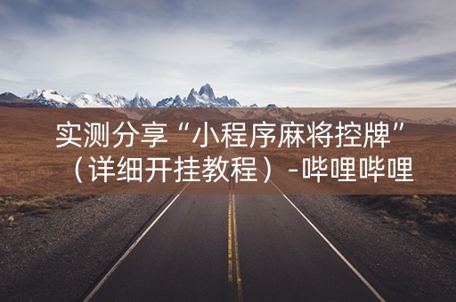 实测分享“小程序麻将控牌”（详细开挂教程）-哔哩哔哩