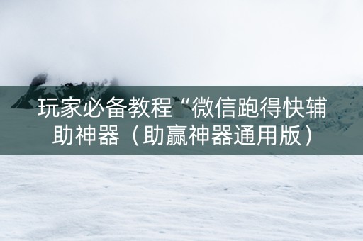玩家必备教程“微信跑得快辅助神器（助赢神器通用版）