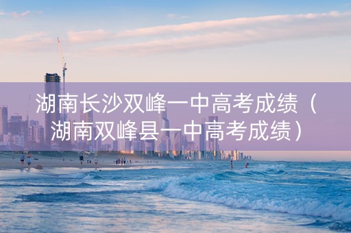 湖南长沙双峰一中高考成绩（湖南双峰县一中高考成绩）