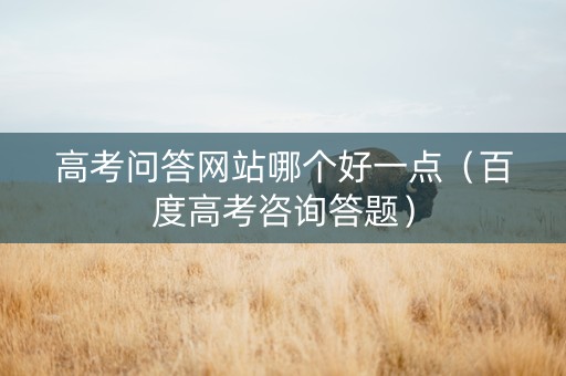 高考问答网站哪个好一点（百度高考咨询答题）