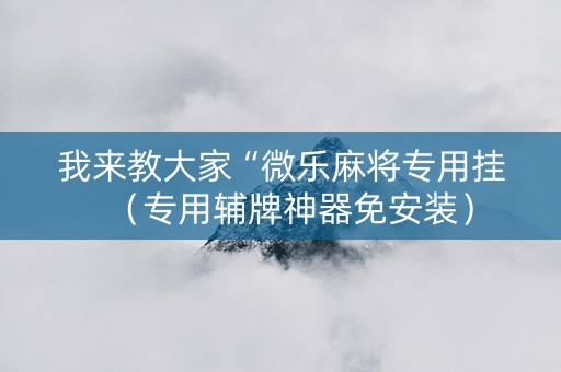 我来教大家“微乐麻将专用挂（专用辅牌神器免安装）