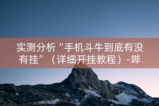实测分析“手机斗牛到底有没有挂”（详细开挂教程）-哔哩哔哩
