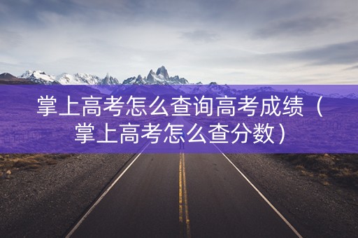 掌上高考怎么查询高考成绩（掌上高考怎么查分数）