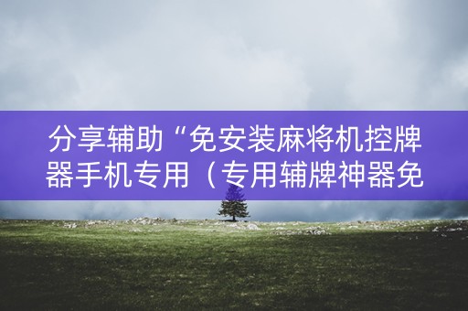 分享辅助“免安装麻将机控牌器手机专用（专用辅牌神器免安装）