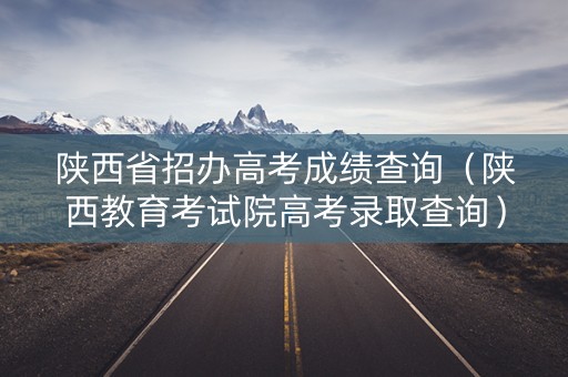陕西省招办高考成绩查询（陕西教育考试院高考录取查询）