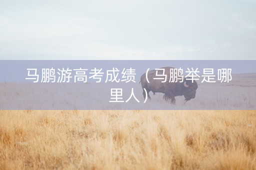 马鹏游高考成绩（马鹏举是哪里人）