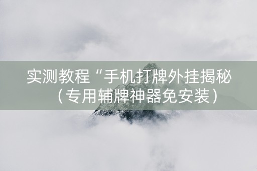 实测教程“手机打牌外挂揭秘（专用辅牌神器免安装）