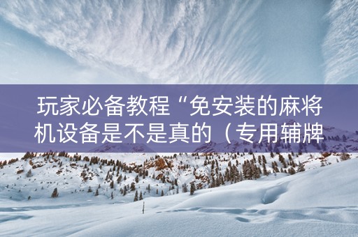 玩家必备教程“免安装的麻将机设备是不是真的（专用辅牌神器免安装）